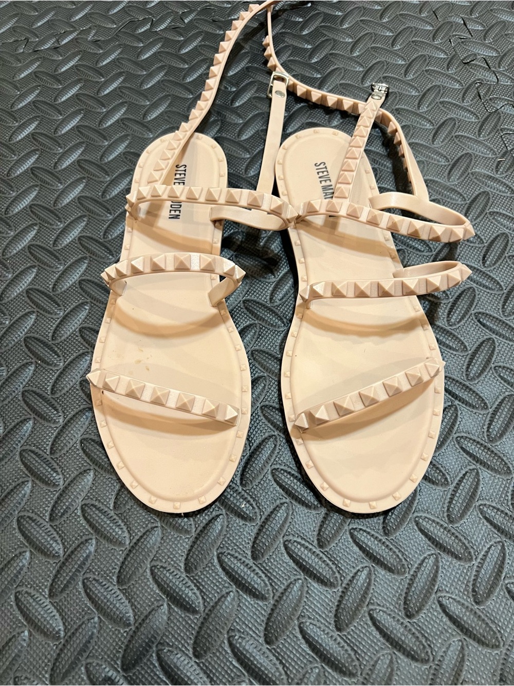 Steve Madden Blush Studded Strappy Flat Sandals